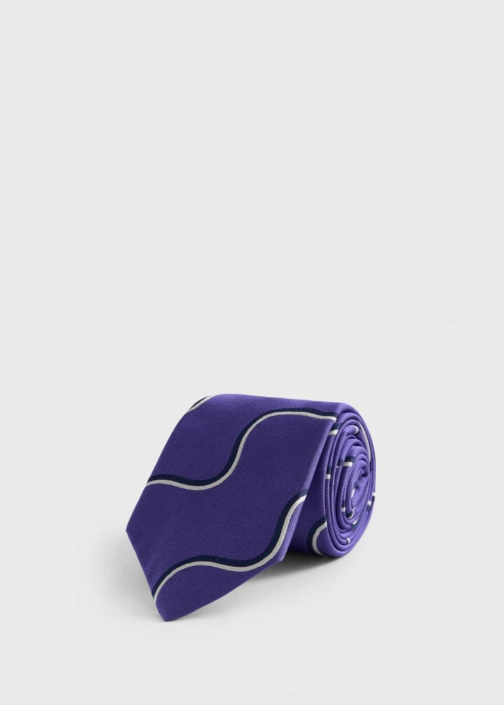 Silk Deco Wave Tie - Lavender