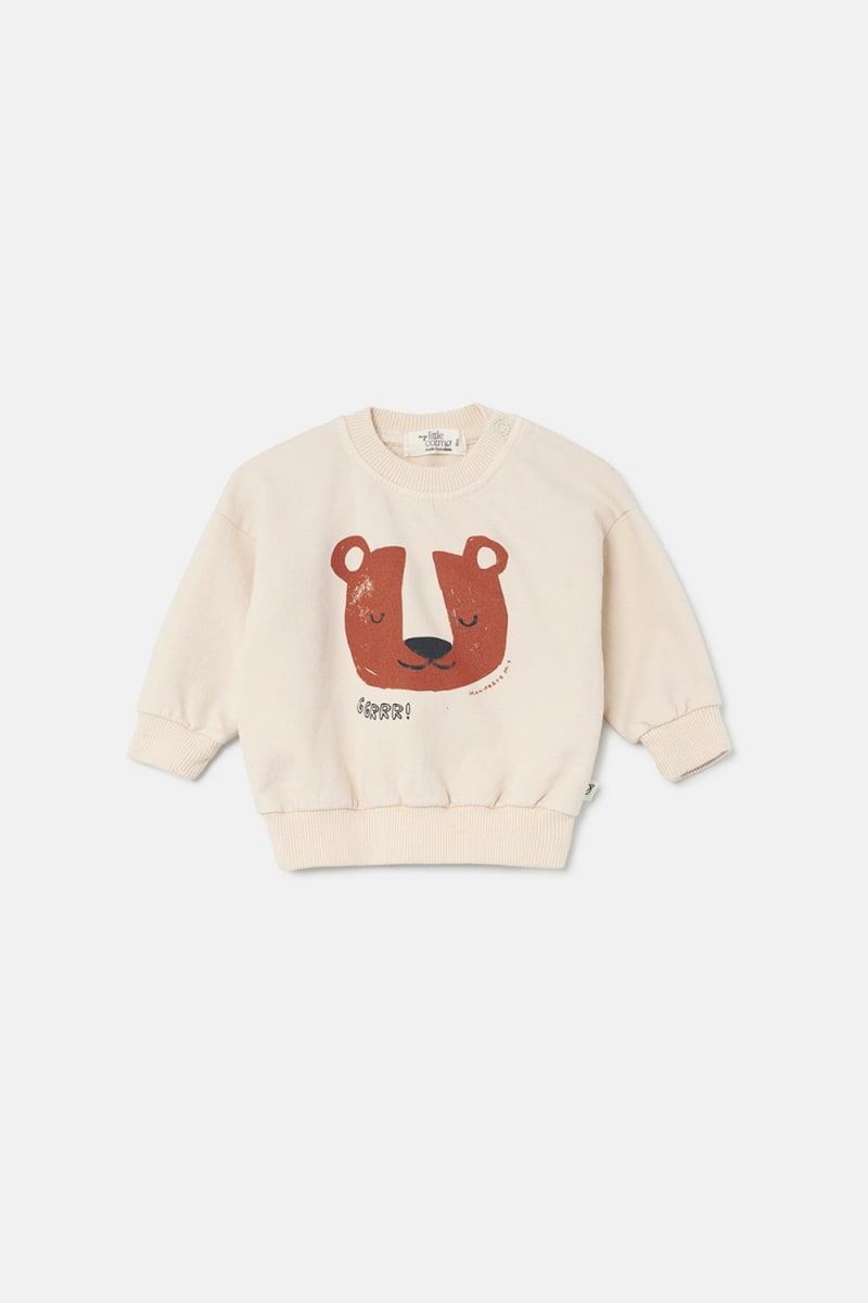 Soft Touch Baby Sweatshirt Bear - Stone