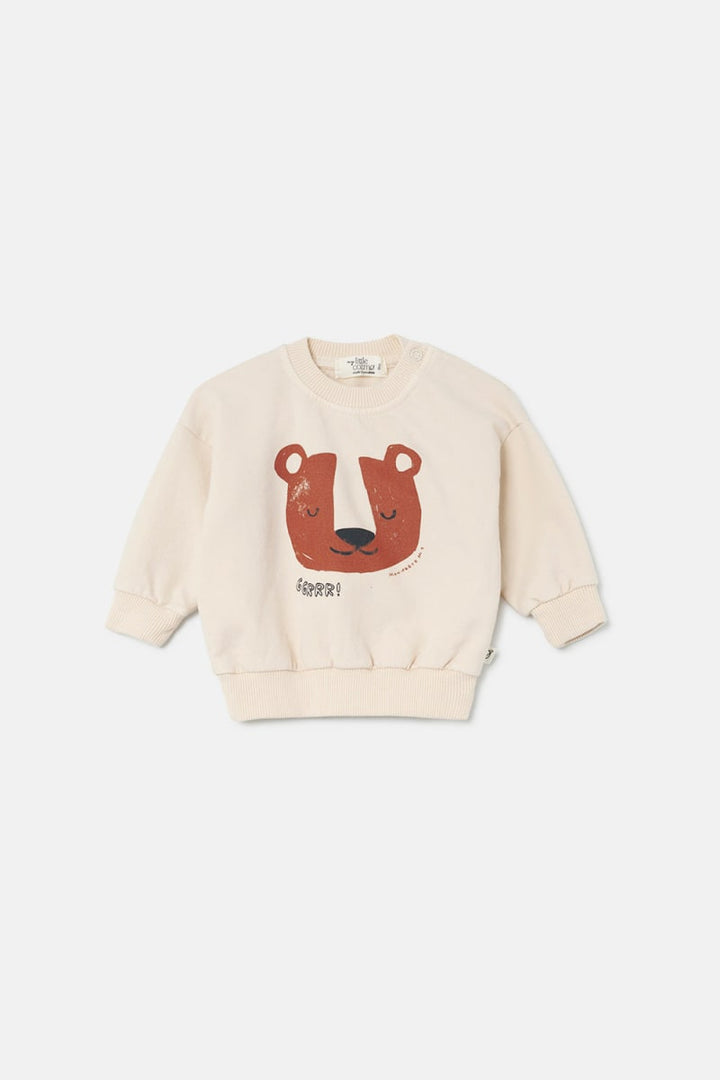Soft Touch Baby Sweatshirt Bear - Stone