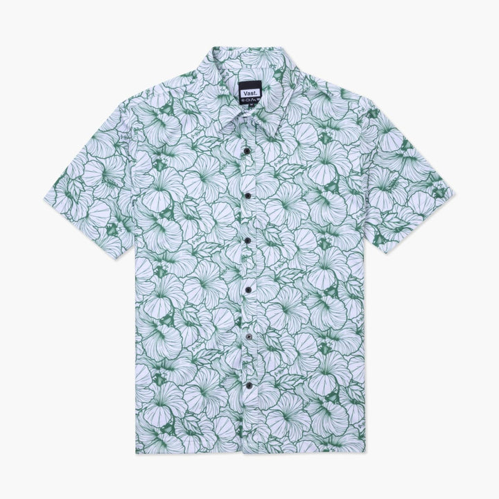 Aqua Terra Hibiscus Tech Button Up - Green