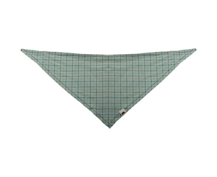 The SK Pet Bandana - Dusty Teal Plaid