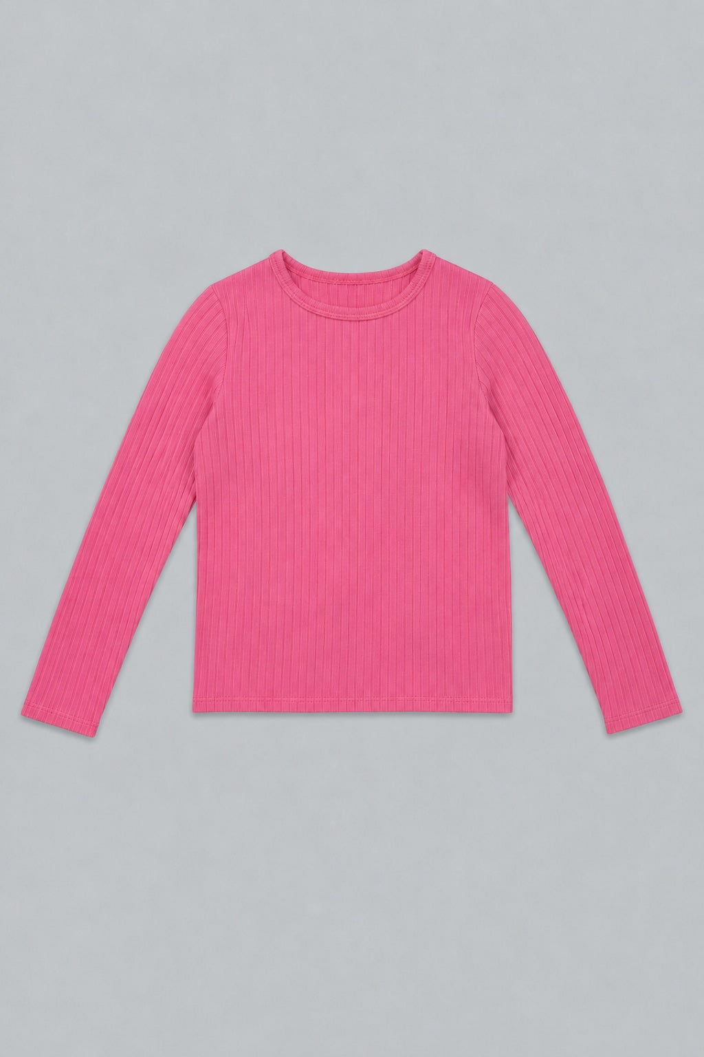 Ribbed Long Sleeve Tee - Pink