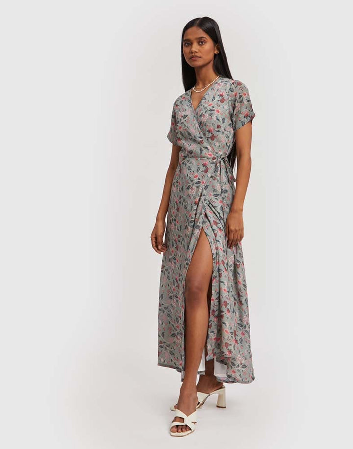Maxi Wrap Dress - Green