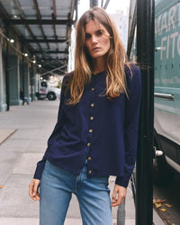 Casey Top - Rayon Rib-Navy