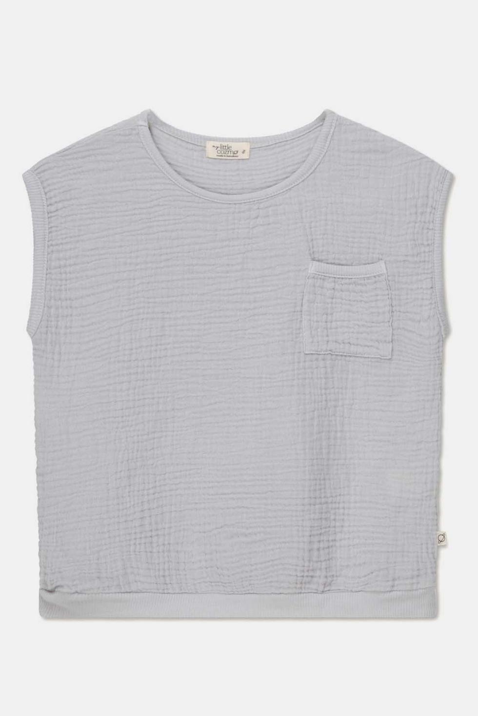 Gauze sleeveless top - Soft grey