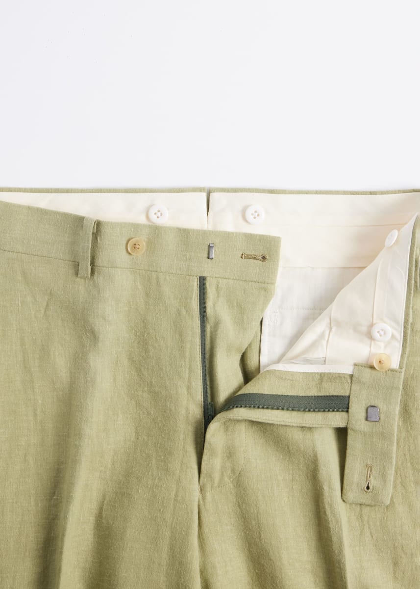 Soft Linen Canvas Dress Trouser - Pistachio