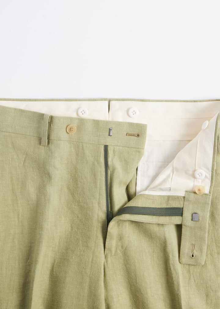 Soft Linen Canvas Dress Trouser - Pistachio
