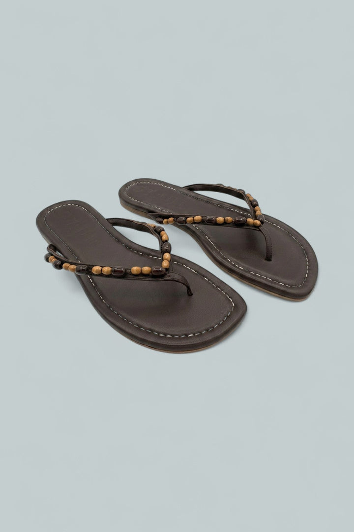 Women's Freja Thong Sandals - Wood Beads