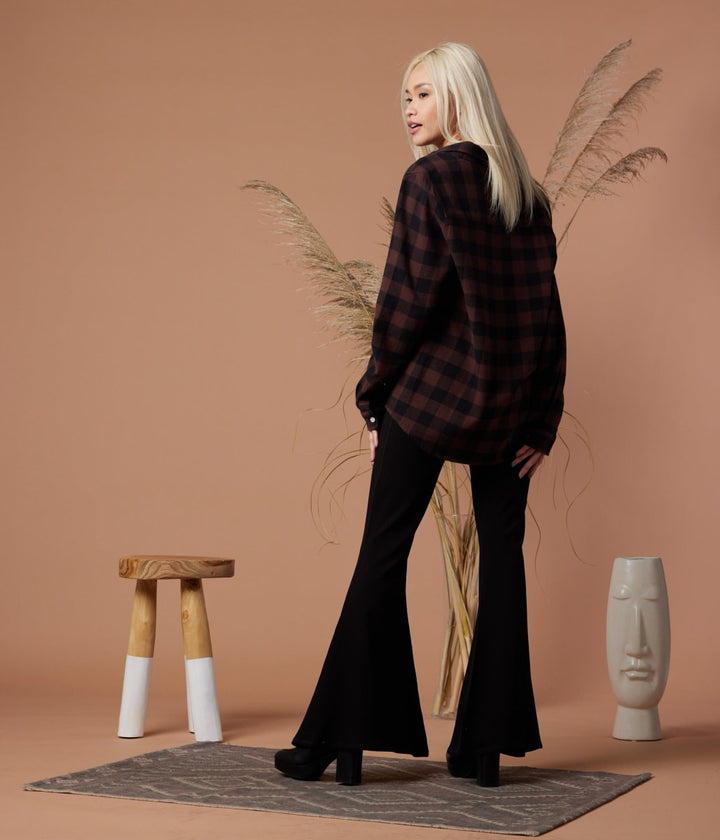 Shiloh Unisex Flannel - Espresso Plaid