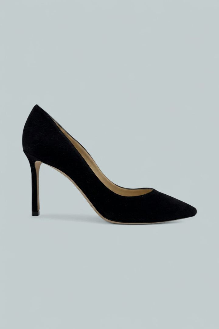 Women's Romy 85 Suede Pointed Toe Pumps - Black