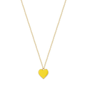 Single Hearted Girl Yellow Heart Pendant Necklace Magnetic Clasp