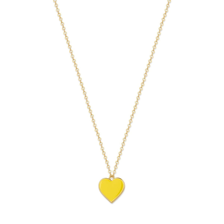 Single Hearted Girl Yellow Heart Pendant Necklace Magnetic Clasp - One Size - Necklace