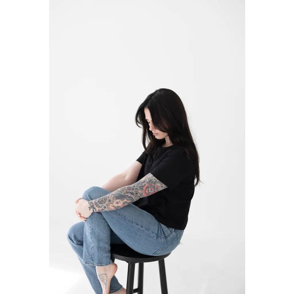 The Mom Crop in Jet Black