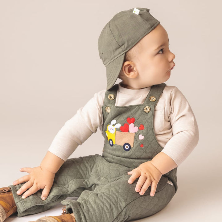 Spread the Love Quilted Overalls - Pine - Pine