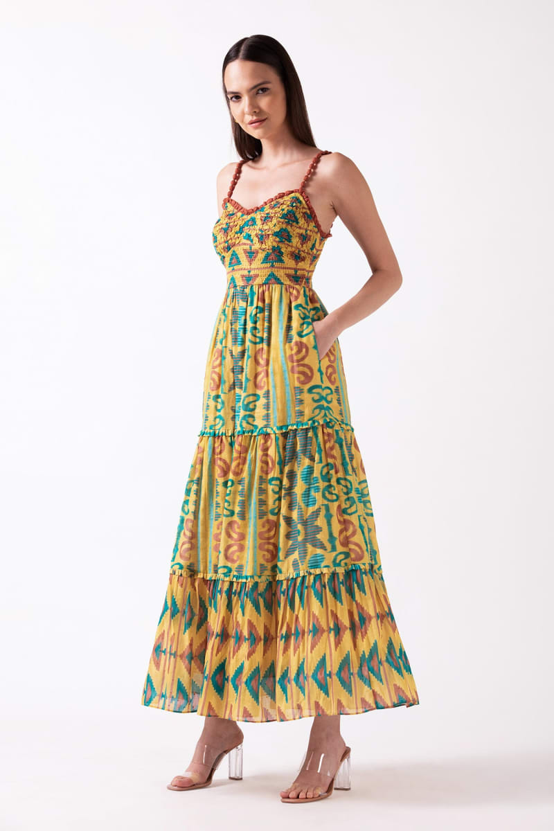 Savari Midi Dress - Turquoise