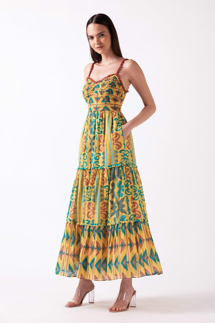 Savari Midi Dress - Turquoise