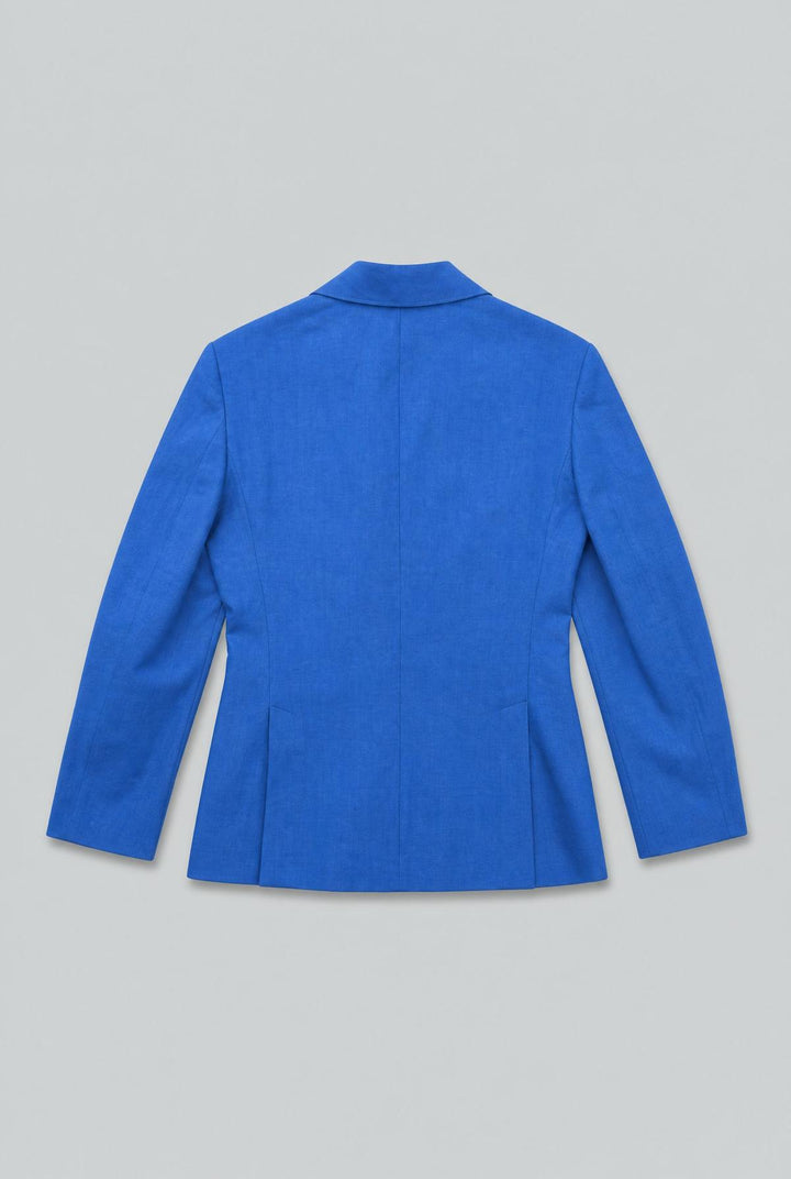 White Shawl Collar Dinner Jacket - Blue
