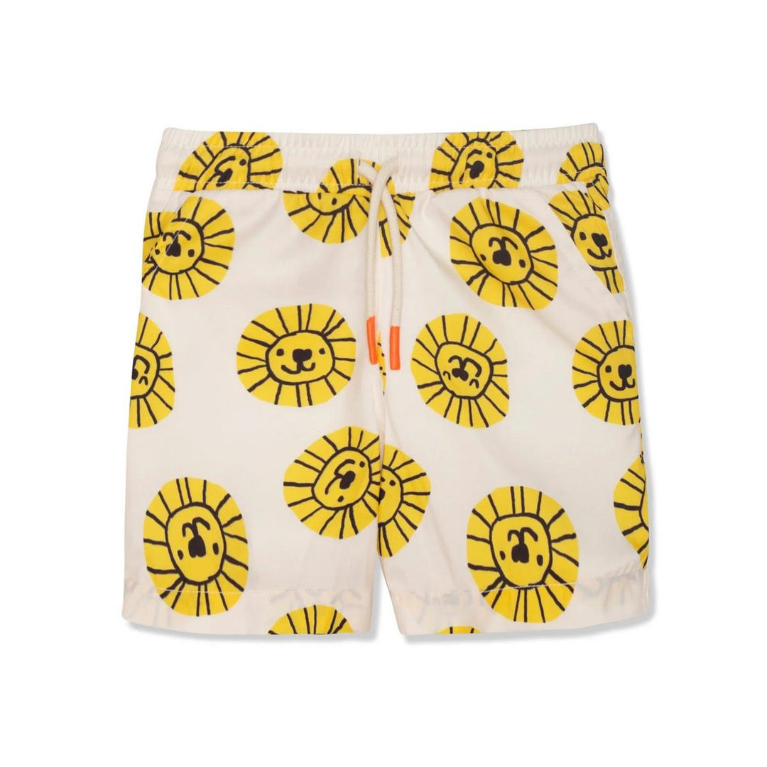 Kids Lion Kid Swim Trunks - Natural/Cyber Yellow