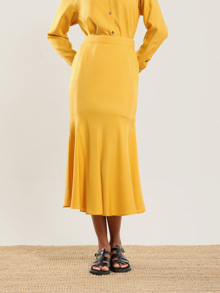 Tencel Flared Skirt - Honey