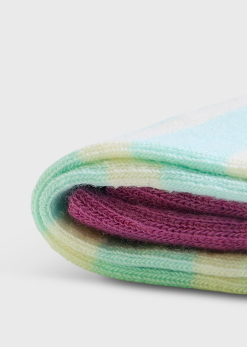 Cotton Two Color Stripe Sock - Mint