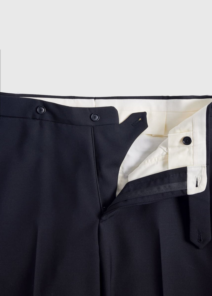 Wool Double Breasted Shawl Collar Tuxedo - Black - Tuxedo