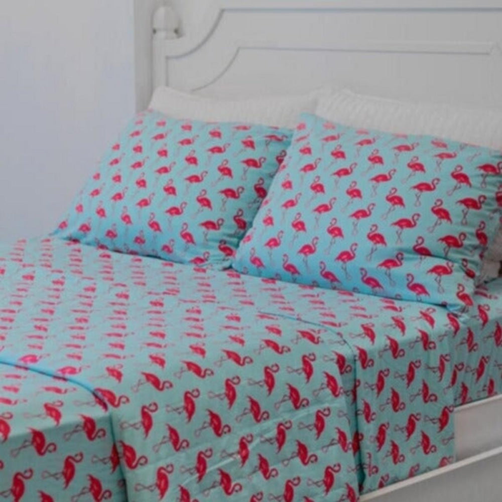 Quilted Blanket - Flamingo Aqua - OS - Blanket
