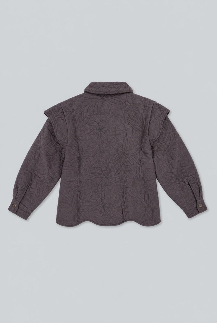 Quilted Floral Jacket - Brown - Jacket