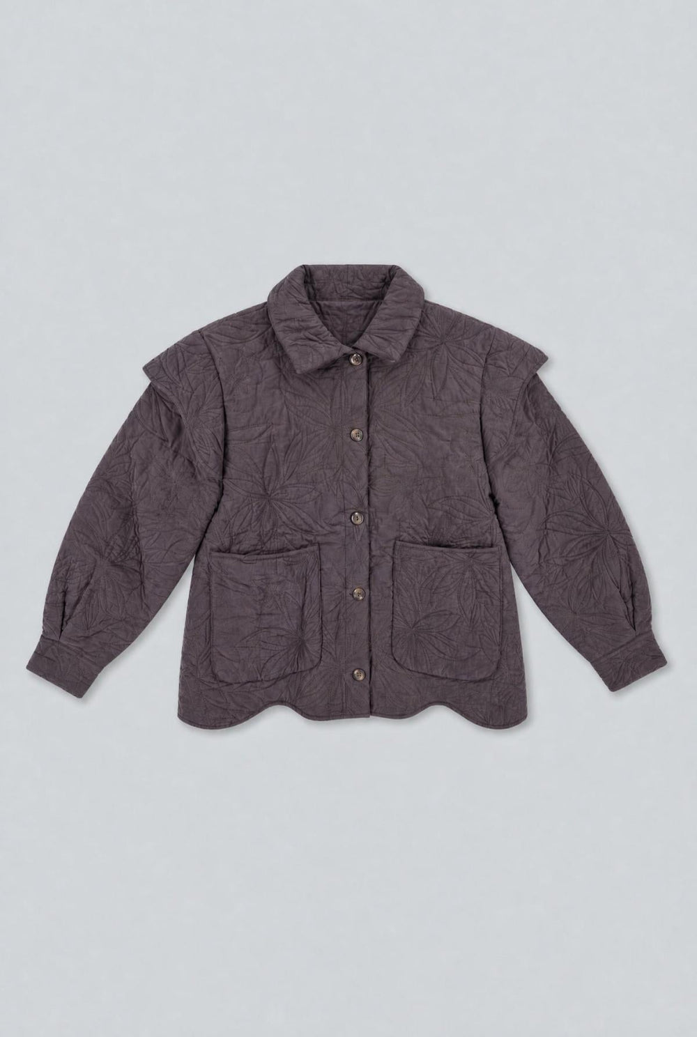 Quilted Floral Jacket - Brown - Jacket