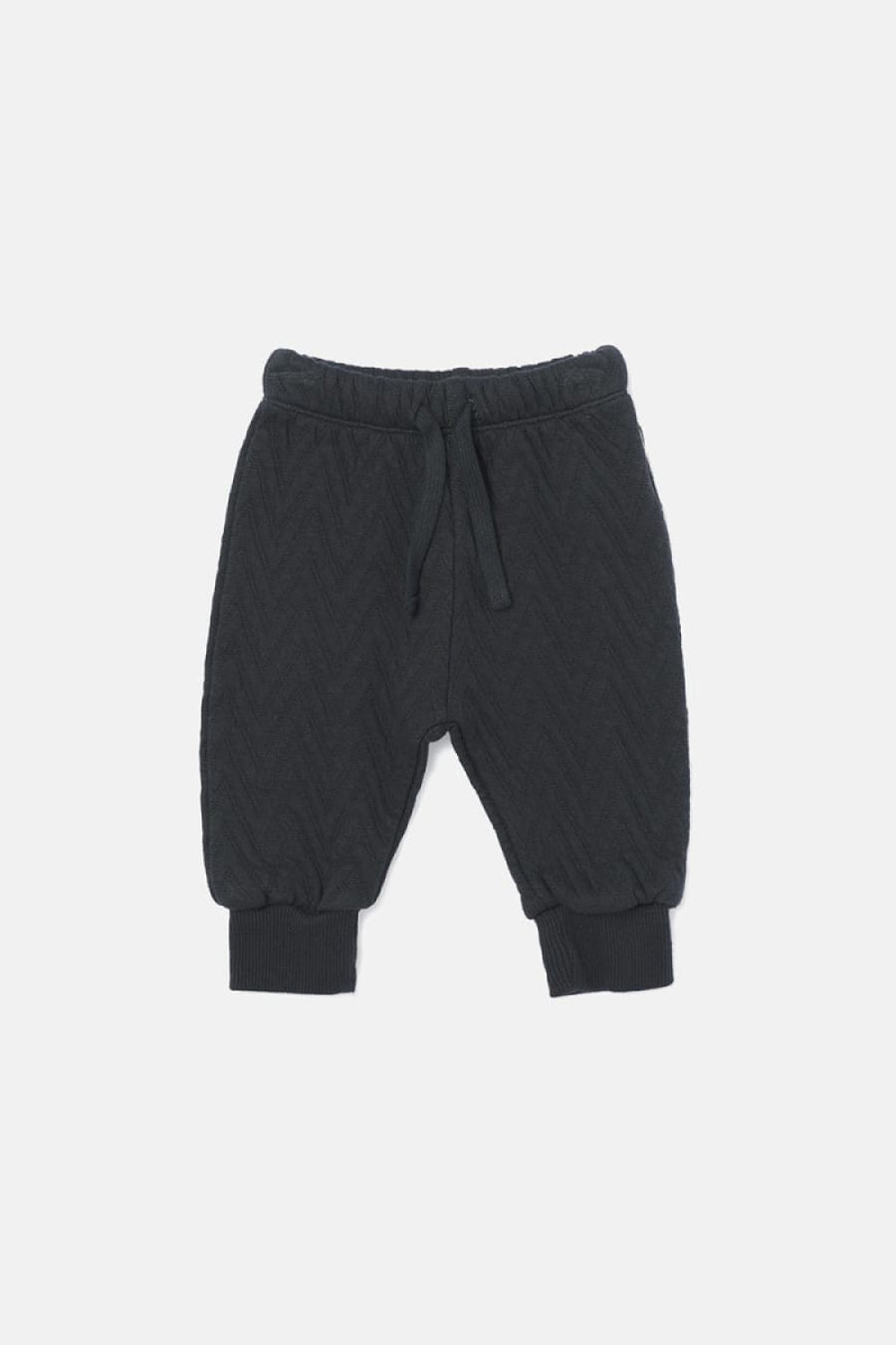 Quilted Zigzag Baby Pants - Dark Grey - Joggers