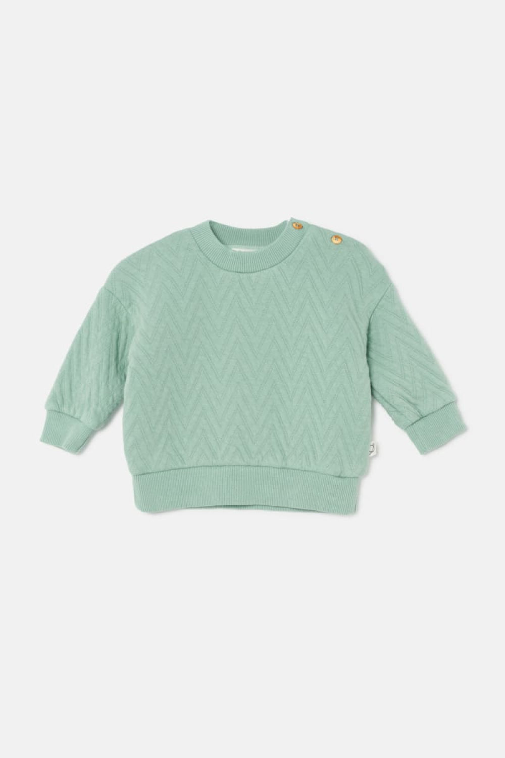 Quilted Zigzag Baby Sweatshirt - Green - Crewneck Sweatshirt