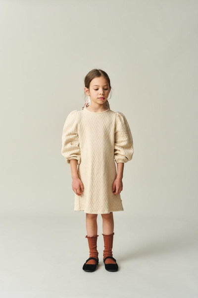 Quilted Zigzag Dress - Stone - Dresses