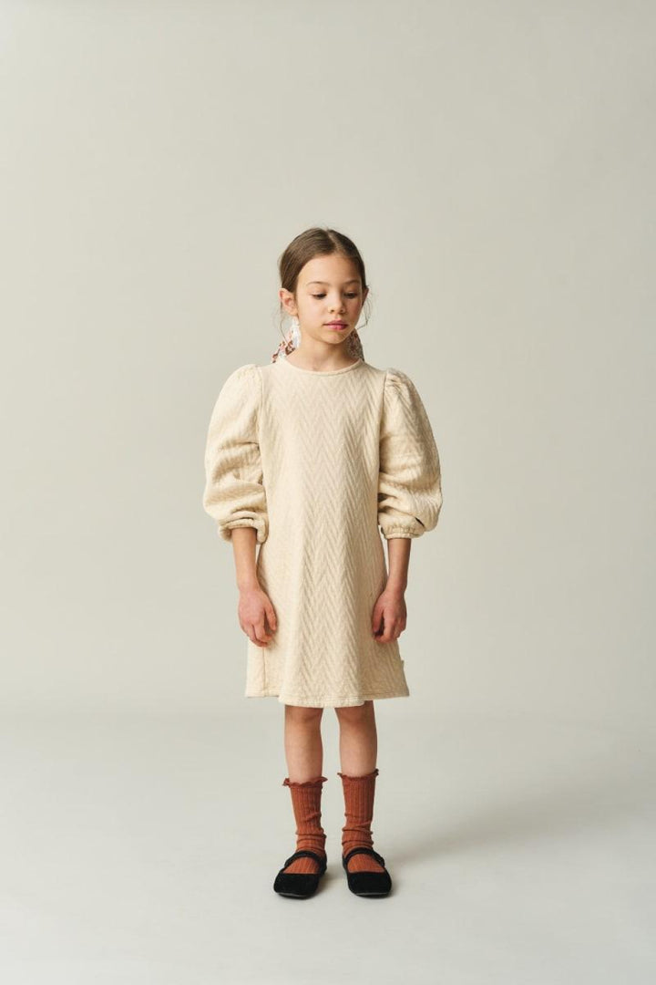 Quilted Zigzag Dress - Stone - Dresses