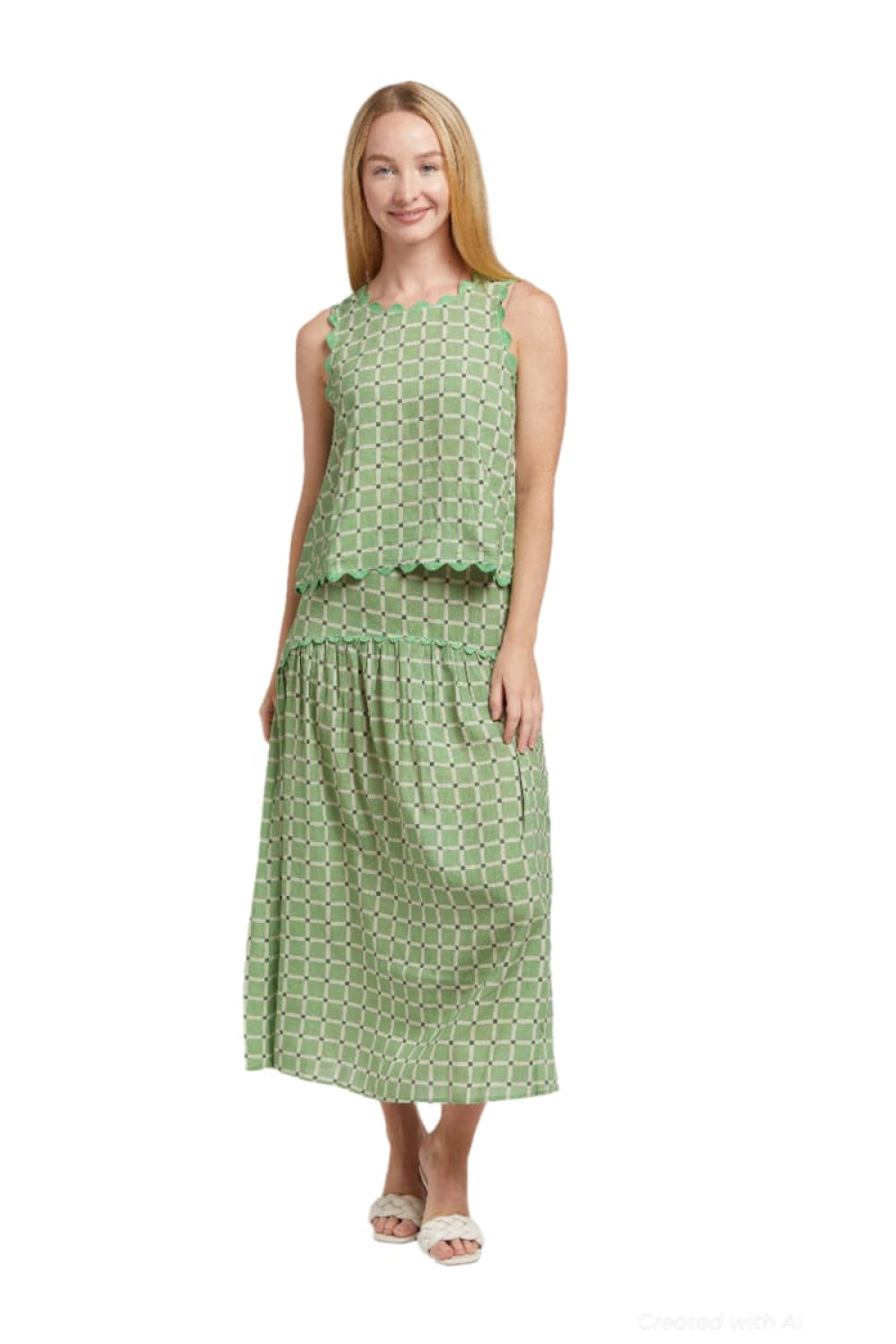 Quinn Top - Green Tile - Tank Top