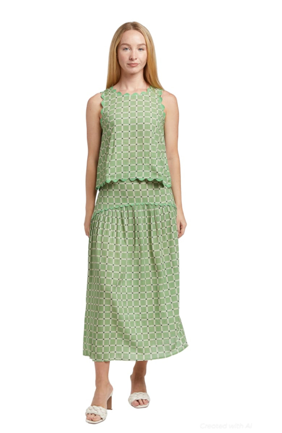 Quinn Top - Green Tile - Tank Top