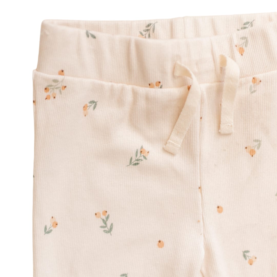 Organic Cotton Modal Rib Legging - Floral Bud