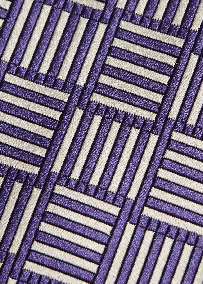 Woven Silk Parquet Tie - Purple