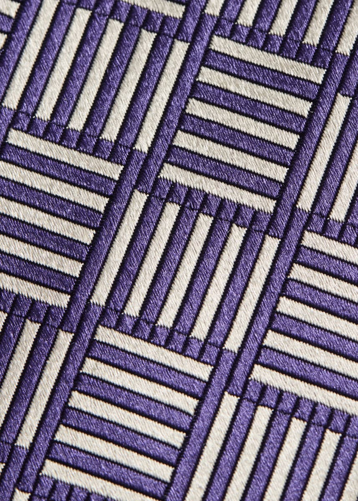 Woven Silk Parquet Tie - Purple