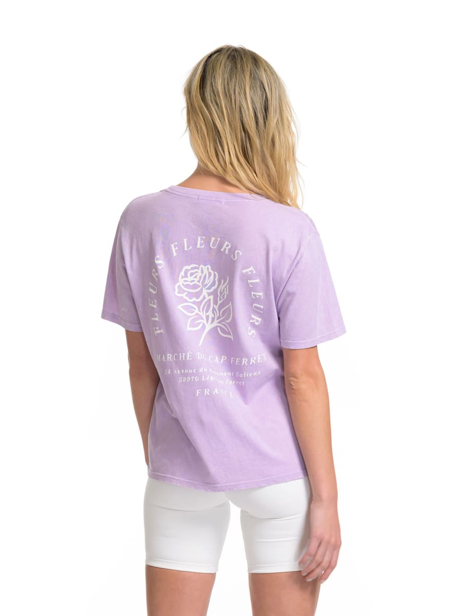 Fleurs Wide T-Shirt - Mineral Lavender