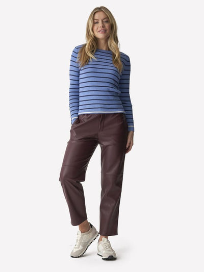 Multi End Stripe Jumper - Denim Heather