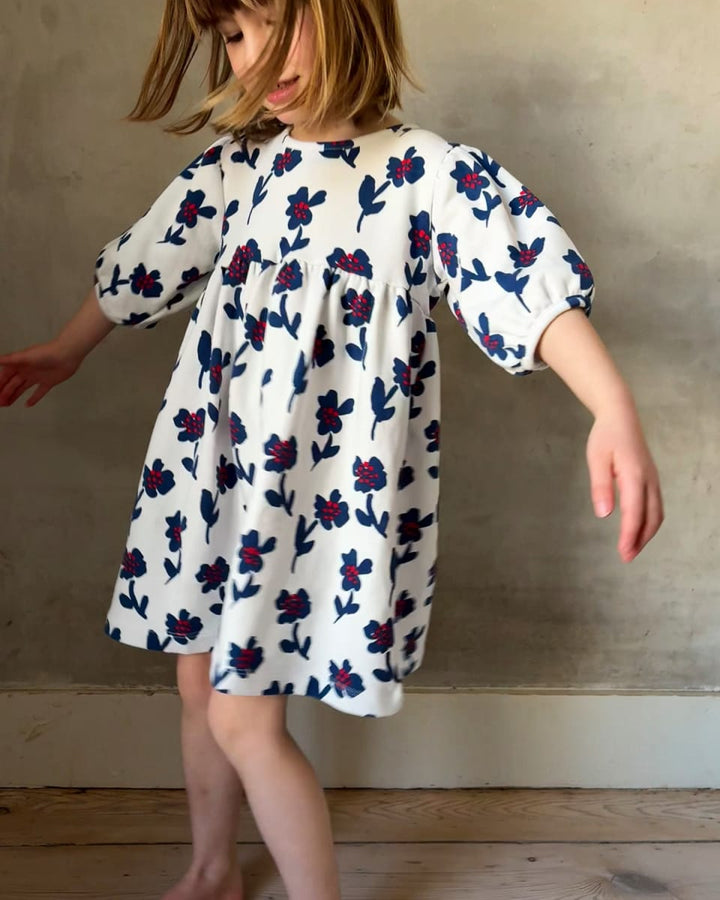 Balloon Sleeve Dress - Fleur Denim