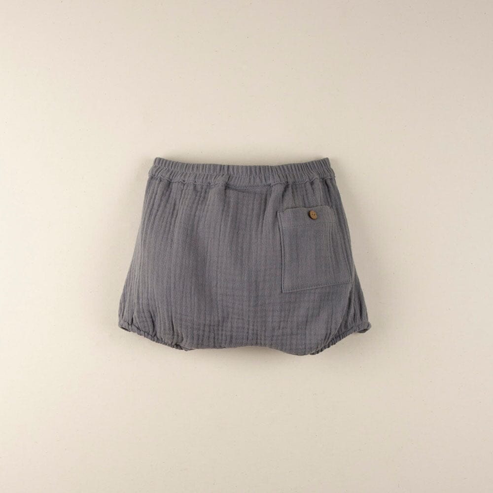 Greyish-Blue Organic Culotte with Pocket Shorts Popelin 