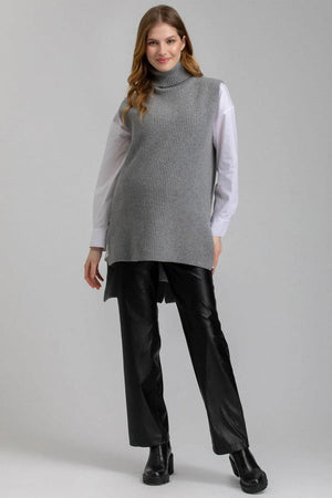 ROMEO Maternity Pants In Vegan Leather - Black