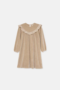 Organic velour dress - Stone