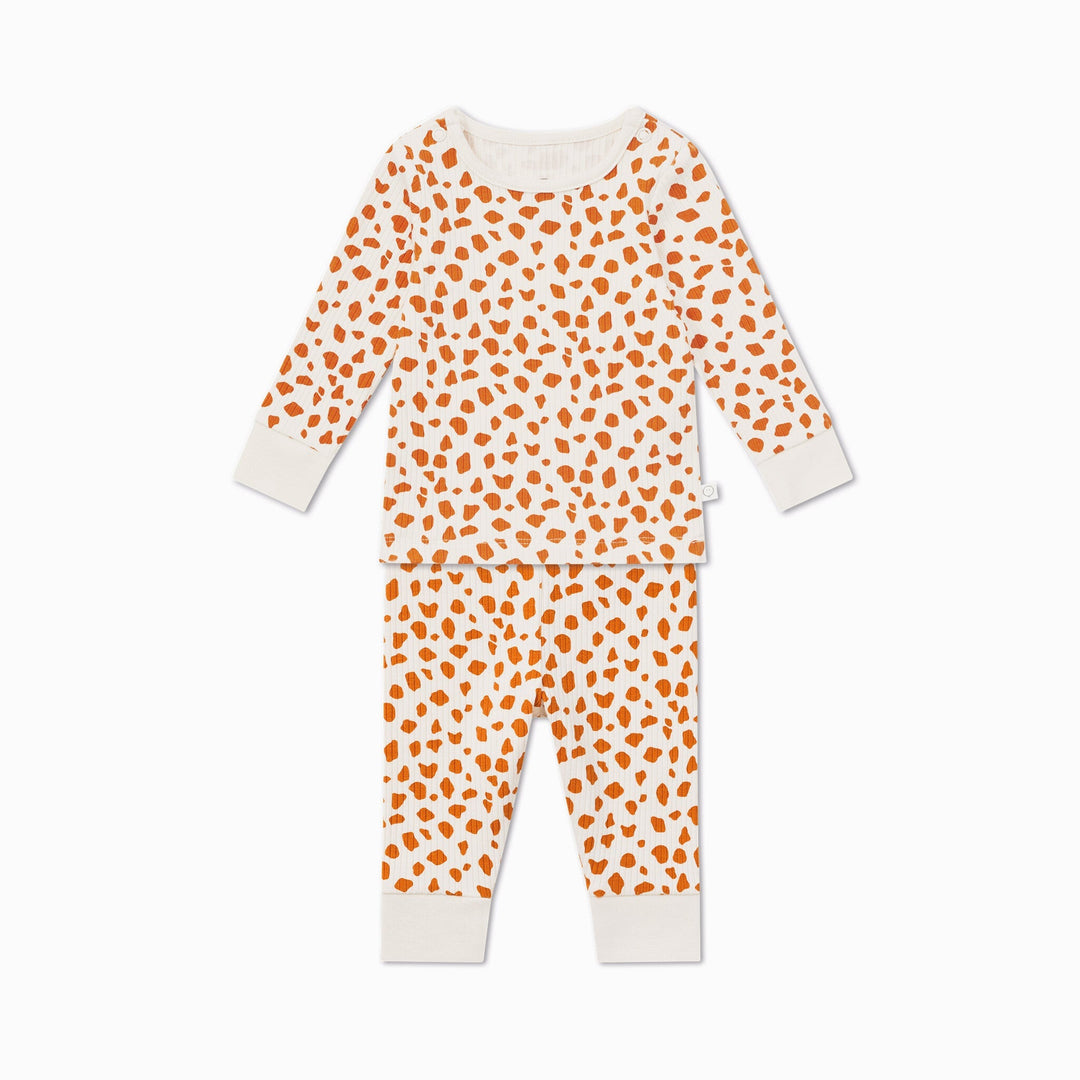 Ribbed Giraffe Spot Print Pyjamas - Giraffe Spot Print