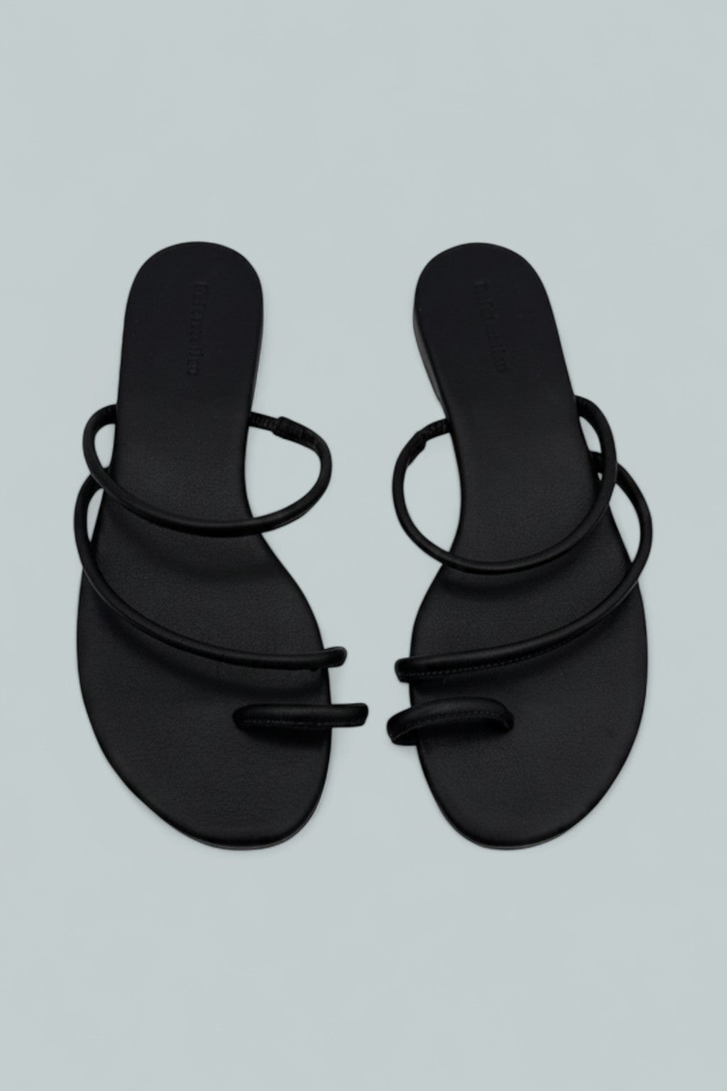 Ludo Toe Ring Strappy Flat Sandal - Black