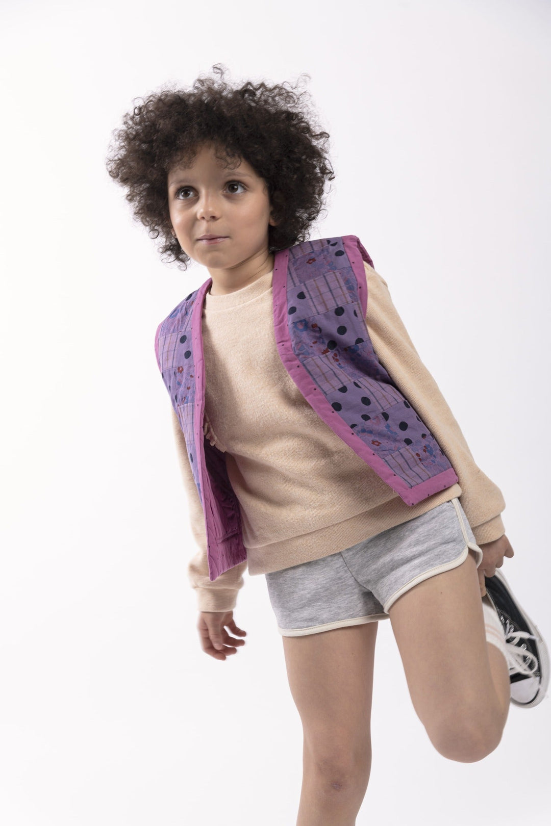 Sleeveless Kids Vest - Blueberry Patchwork