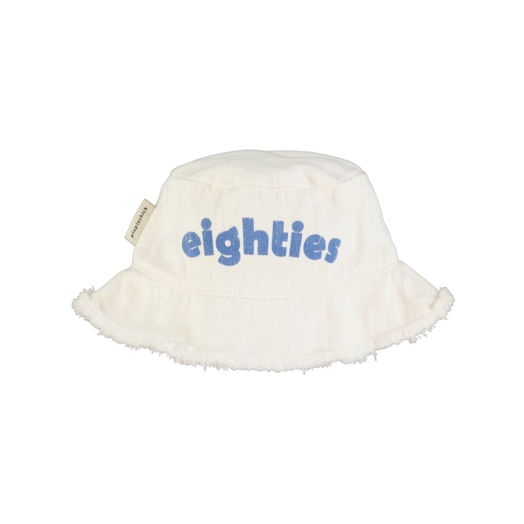 Hat - White w/ "eighties" Print