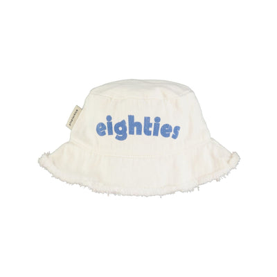 Hat - White w/ "eighties" Print