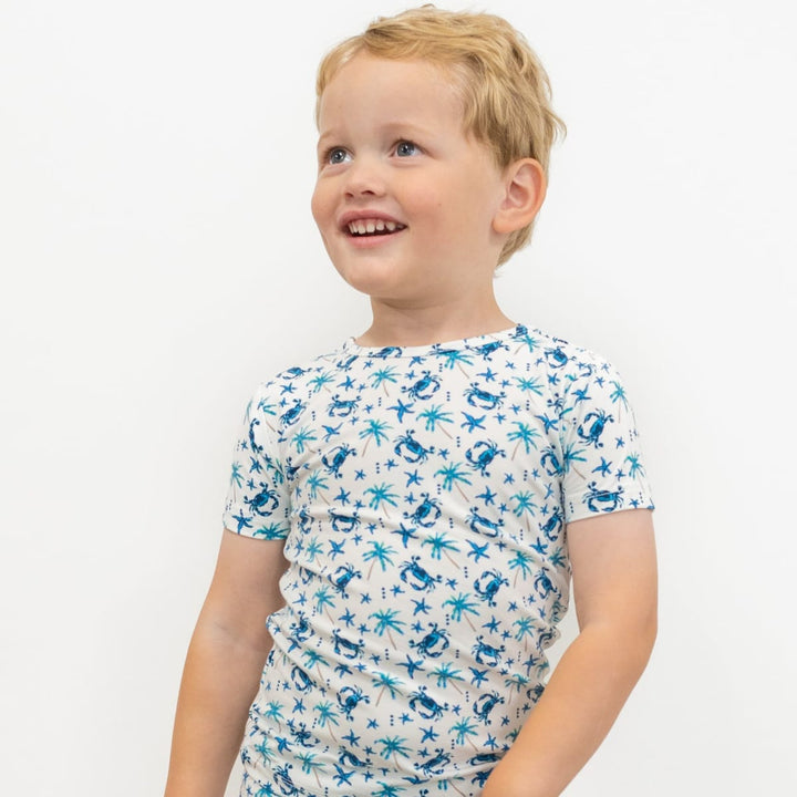 Blue Crabs Summer Pajama Set - Beach Days