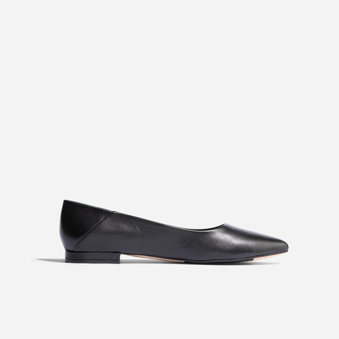 Fina Pointed Toe Flat - Black